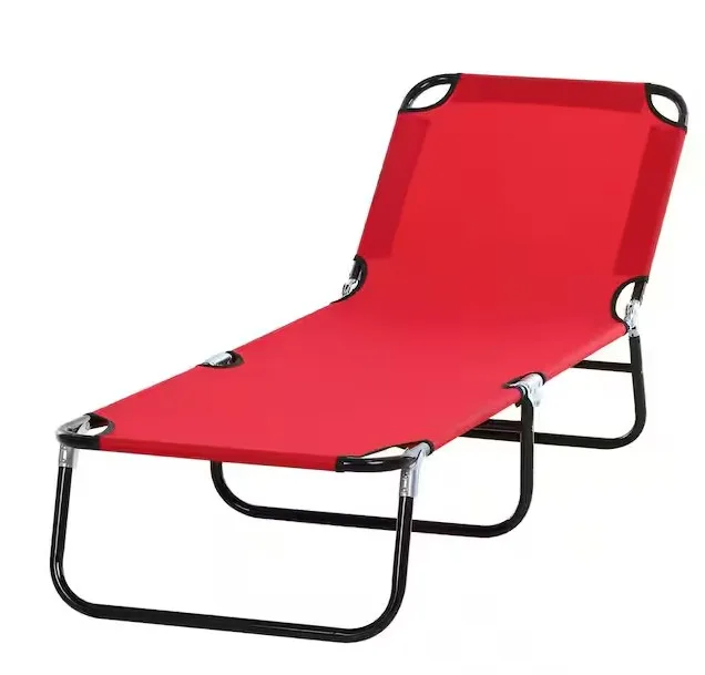 Outsunny 3-position Metal Adjustable Backrest Outdoor Chaise