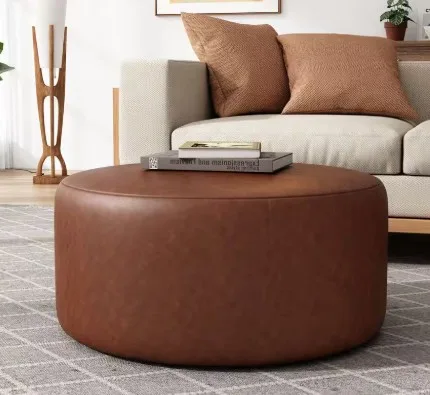 Christopher Knight Home Minimalist Faux Leather Ottoman