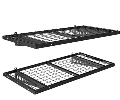 Total Of 2 Fleximounts Heavy Duty Steel Garage Wall Shelves With Brackets