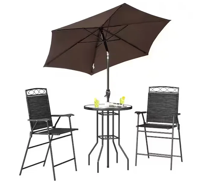 Outsunny 4-piece Metal Round Outdoor Bistro Set