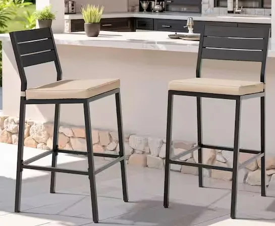Total Of 2 Crestlive Products Metal Outdoor Bar Stools With Cushions