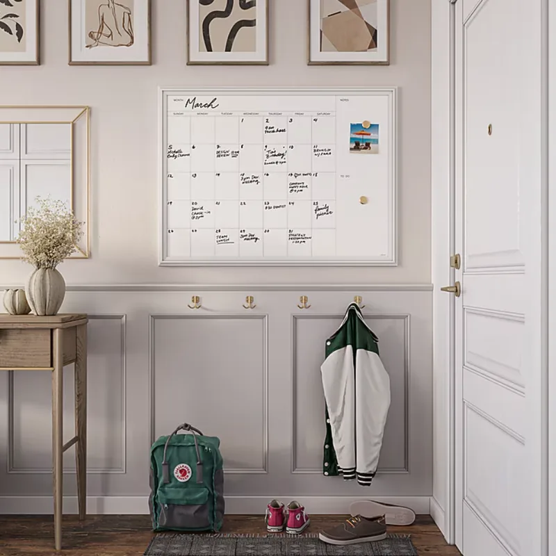 Ubrands Wood Decor Frame Dry Erase Calendar