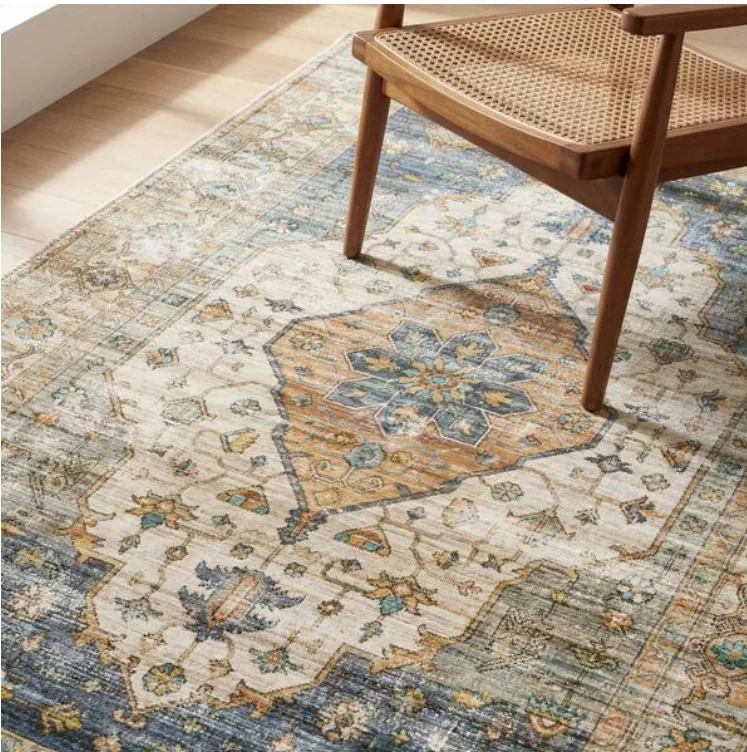 Home Decorations Collection Harmony Denim Indoor Machine Washable Area Rug