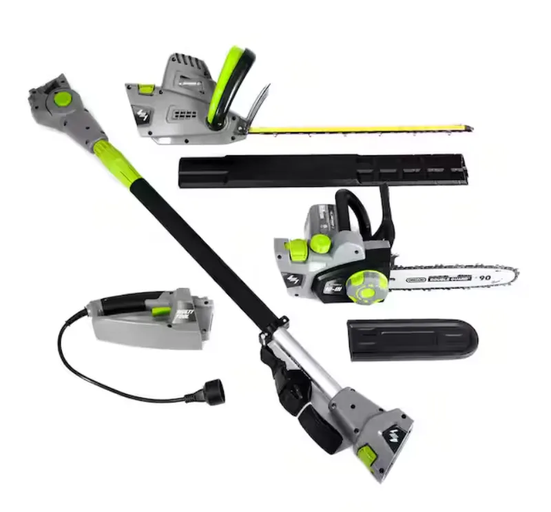 Earthwise 8'' Electric Chainsaw & 18'' Hedge Trimmer With Pole Attachment