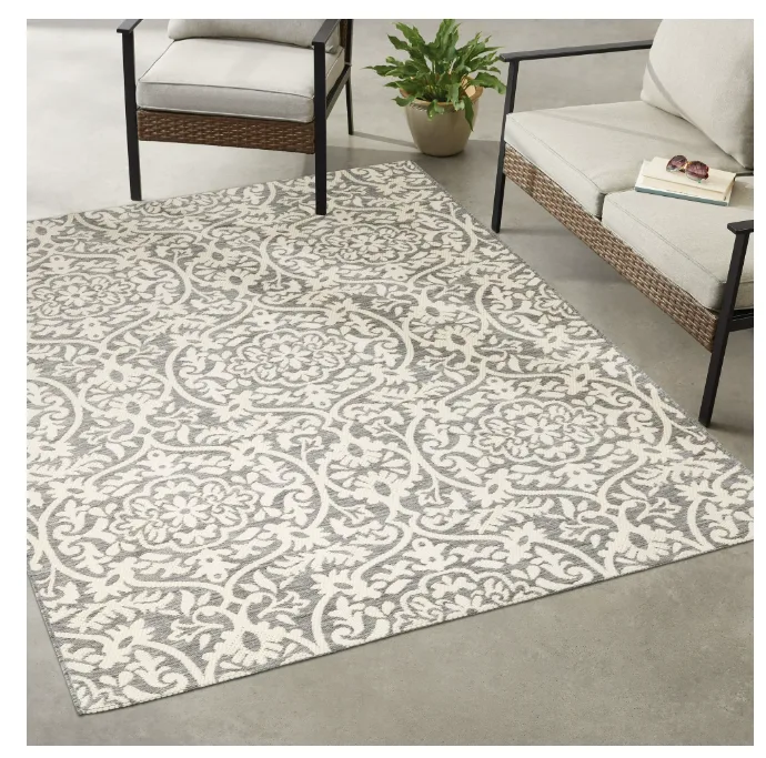 Mainstays Gray Medallion Outdoor Rug