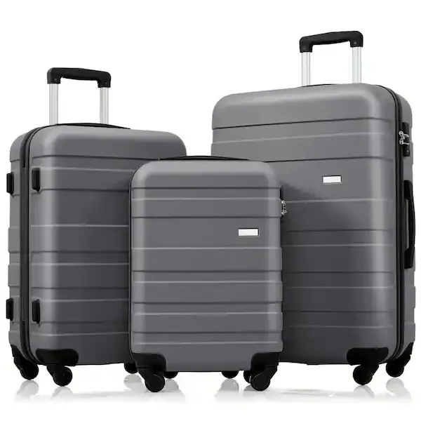 Merax Lightweight 3 Piece Hardshell Spinner Luggage Set With Tsa Lock