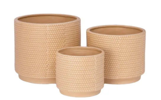 Urban Trends: Irene Ceramic Embossed Round Pot Set