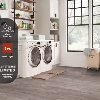 Trafficmaster Almond Oak Peel & Stick Water Resistant Vinyl Tile Flooring